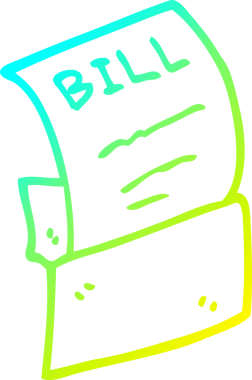 Bir insan tarafından çizilmiş bir çizgi film borç senedinin soğuk gradyan çizgisi.