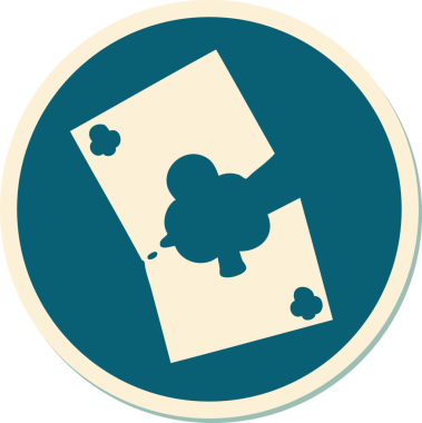 Bir insan tarafından çizilmiş yırtık bir kartın geleneksel stiliyle dövme çıkartması