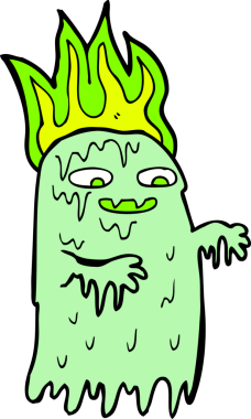 Bir insan tarafından çizilmiş garip bir hayalet.