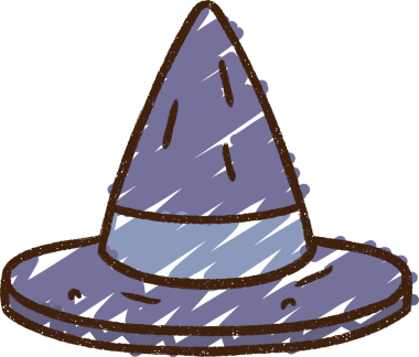 Bir insan tarafından çizilmiş Sivri Şapka Tebeşiri