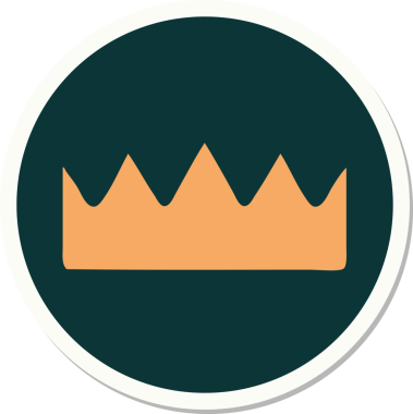 Bir insan tarafından çizilmiş geleneksel bir taç stili dövmesi.