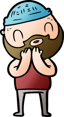 Bir insan tarafından çizilmiş sakallı bir adam.