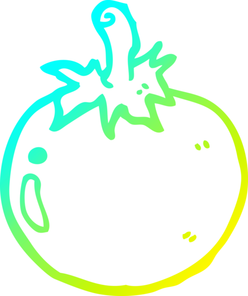 Bir insan tarafından çizilmiş bir domatesin soğuk çizgi çizimi