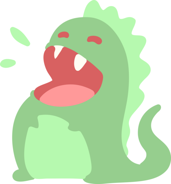 Bir insan tarafından çizilmiş mutlu bir dinozor