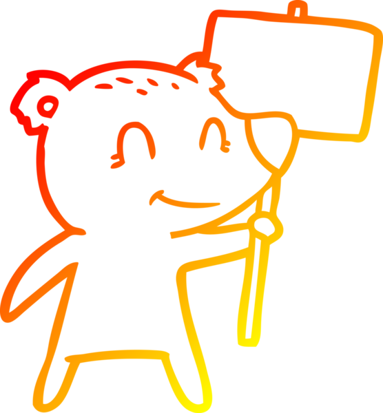 Bir insan tarafından çizilmiş çizgi film ayısının sıcak çizgi çizimi