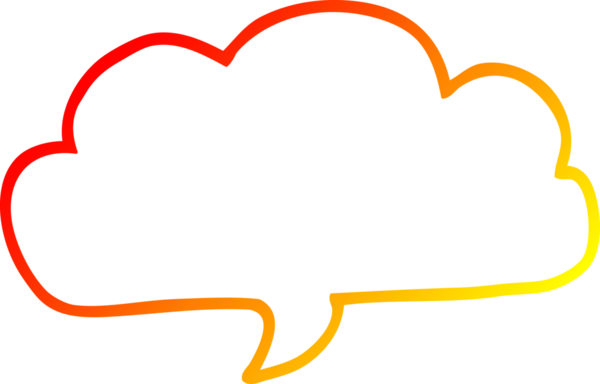 Bir insan tarafından çizilmiş bir karikatür bulutu konuşma baloncuğunun sıcak çizgi çizimi