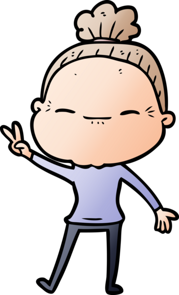 Bir insan tarafından çizilmiş barışçıl yaşlı bir kadın.