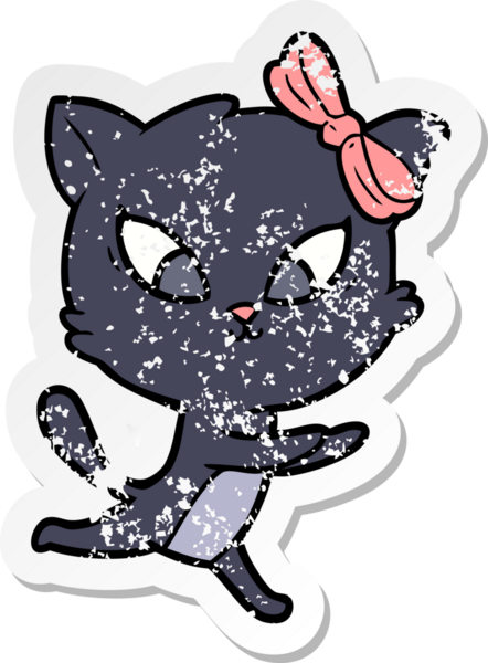 Bir insan tarafından çizilmiş karikatür bir kedinin sıkıntılı çıkartması.