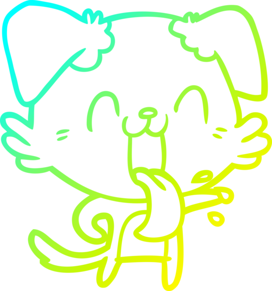 Bir insan tarafından çizilmiş soluyan bir köpeğin soğuk eğimli çizgisi.