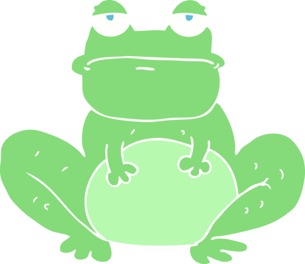 Bir insan tarafından çizilmiş kurbağanın düz renk çizimi