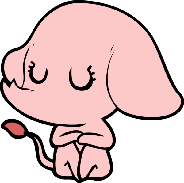 Bir insan tarafından çizilmiş şirin bir fil.