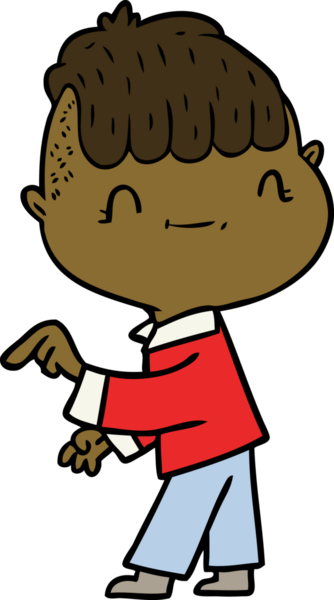 Bir insan tarafından çizilmiş çizgi film dostu çocuk.