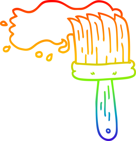 Bir insan tarafından çizilmiş bir karikatür boya fırçasının çizimi