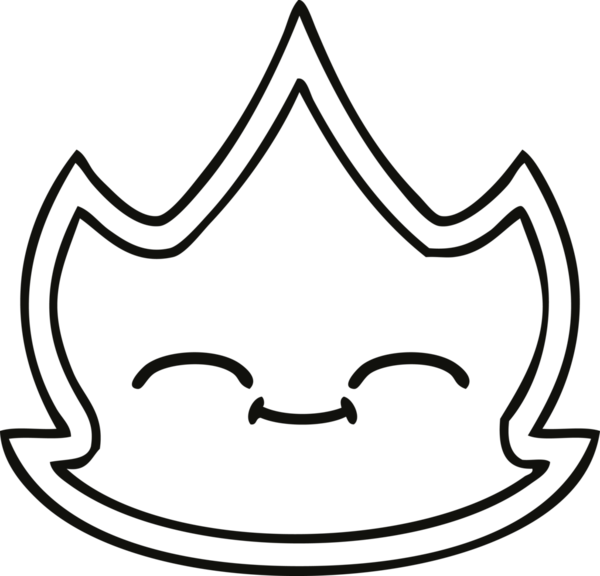 Bir insan tarafından çizilmiş bir ateşin çizgi çizimi