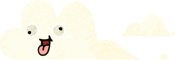 Bir insan tarafından çizilmiş bulutların retro çizim tarzı karikatürü