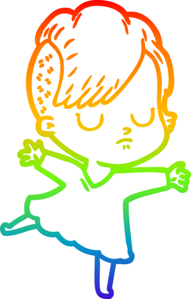 gökkuşağı gradyan çizimi bir insan tarafından çizilmiş bir karikatür kadın