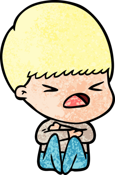 Çizgi film bir insan tarafından çizilmiş stresli adam