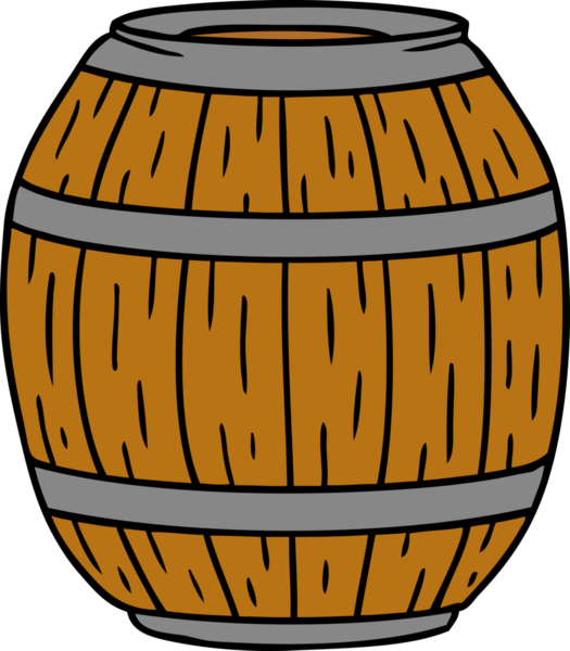 Bir insan tarafından çizilmiş ahşap bir fıçının karalaması.