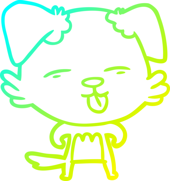 Bir insan tarafından çizilmiş bir çizgi film köpeğinin soğuk çizgi çizimi.