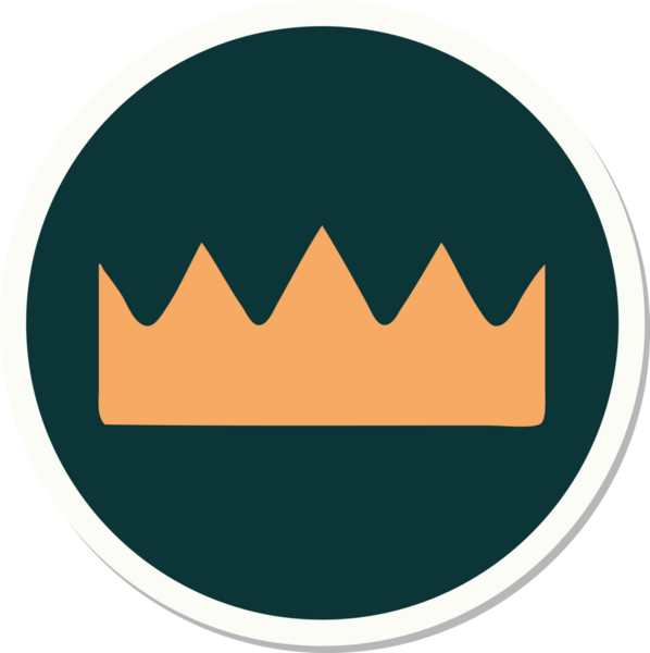 Bir insan tarafından çizilmiş geleneksel bir taç stili dövmesi.