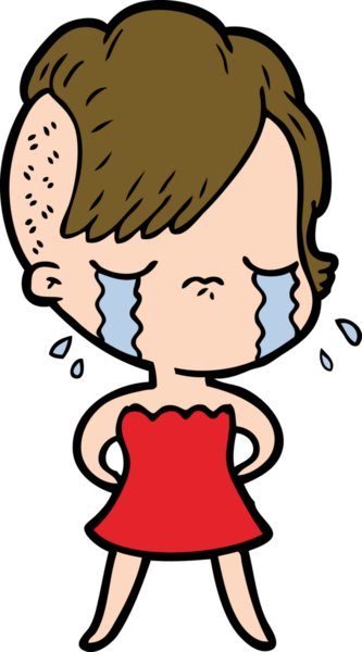 Bir insan tarafından çizilmiş ağlayan bir kız.