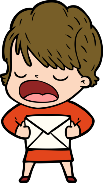 Bir insan tarafından çizilmiş bir karikatür kadın konuşuyor.