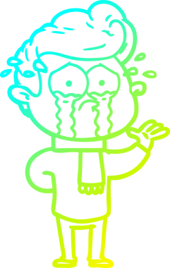 Bir insan tarafından çizilmiş ağlayan bir karikatür çizimi.