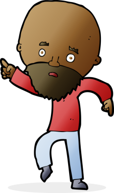 Çizgi film endişeli yaşlı adam bir insan tarafından çizilmiş