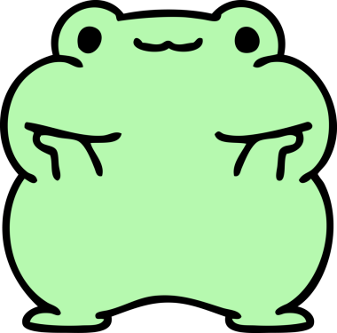 Bir insan tarafından çizilmiş şirin bir kurbağa karikatürü.