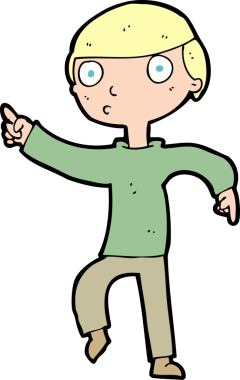 Çizgi film çocuğu bir insan tarafından çizilmiş.