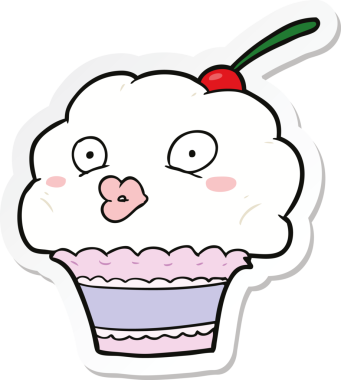 Bir insan tarafından çizilmiş bir kek etiketi.