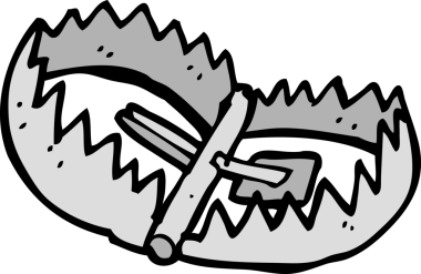 Bir insan tarafından çizilmiş bir ayı tuzağı.