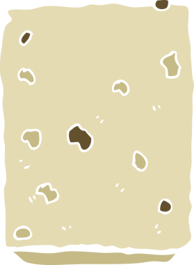 Bir insan tarafından çizilmiş düz renkli çizgi film bisküvisi