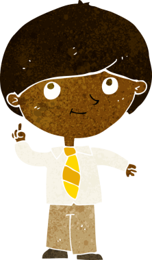 Bir insan tarafından çizilmiş bir fikri olan çizgi film çocuğu.