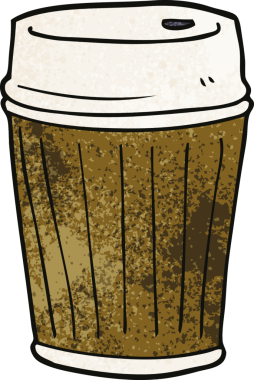 Bir insan tarafından çizilmiş karalama kahve fincanı.