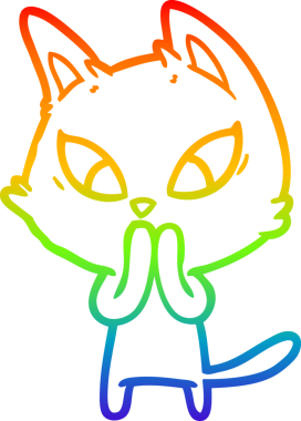 Bir insan tarafından çizilmiş kafası karışmış çizgi film kedisinin çizimi.