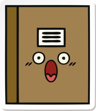 Bir insan tarafından çizilmiş şirin bir çizgi roman çıkartması.