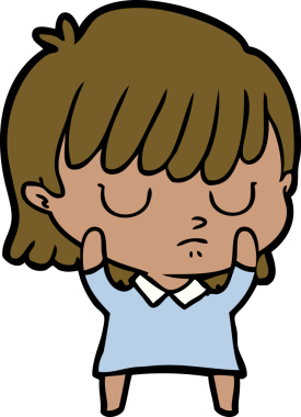 Bir insan tarafından çizilmiş karikatür kadın.