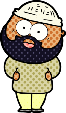 Çizgi film bir insan tarafından çizilmiş sakallı adamı şaşırttı