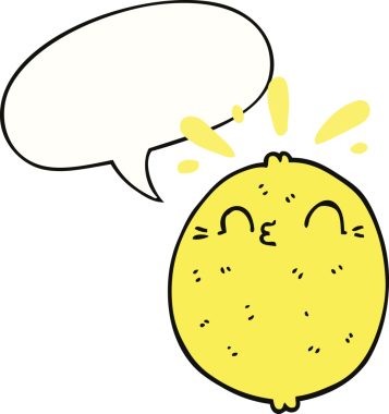 Bir insan tarafından çizilmiş tatlı bir çizgi film limonu.