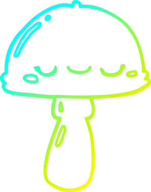 Bir insan tarafından çizilmiş bir mantarın soğuk gradyan çizimi