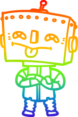 gökkuşağı gradyan çizgisi bir insan tarafından çizilmiş robot çizgi