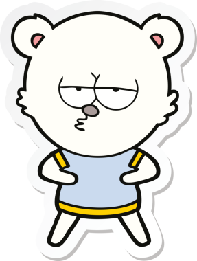 Bir insan tarafından çizilmiş sıkılmış bir kutup ayısının çıkartması.