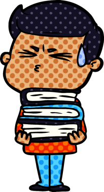 Bir insan tarafından çizilmiş terleyen çizgi film adamı.