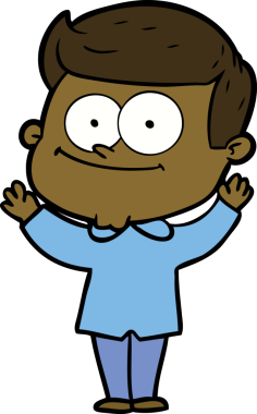 Bir insan tarafından çizilmiş mutlu bir adam.