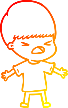 İnsan tarafından çizilmiş bir çizgi filmin sıcak gradyan çizimi.