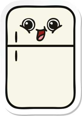 Bir insan tarafından çizilmiş şirin bir buzdolabı etiketi.