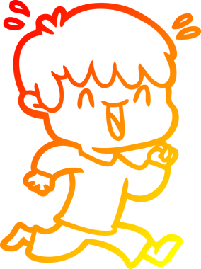 Bir insan tarafından çizilmiş gülen bir çizgi film karakteri çizimi