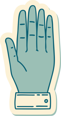 Bir insan tarafından çizilmiş geleneksel bir el dövmesi çıkartması.