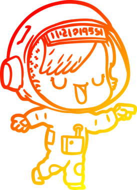 Bir insan tarafından çizilmiş bir astronot kadın çizgi çizimi.